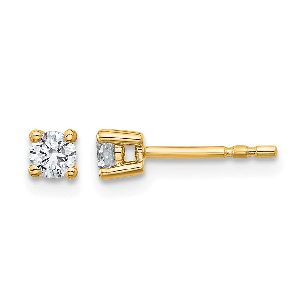 14ky 1/4ct Cert Lab Grown Dia VS/SI+ G+ Round Comp Heavyweight Earrings