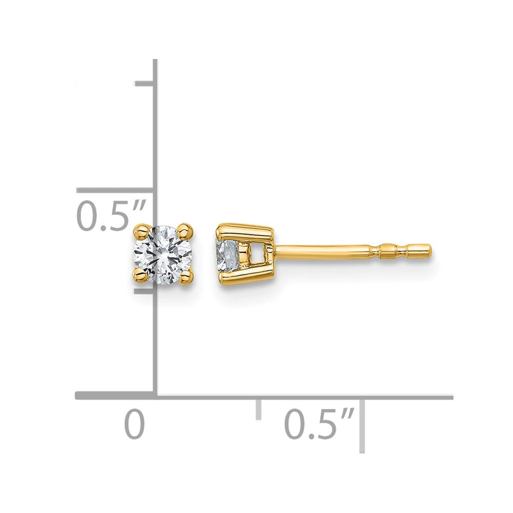 18ky 1/3ct Cert Lab Grown Diamond VS+ F+ Round Complete Stud Earrings