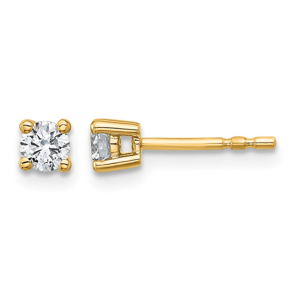 18ky 1/3ct Cert Lab Grown Diamond VS+ F+ Round Complete Stud Earrings