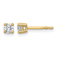 18ky 1/3ct Cert Lab Grown Diamond VS+ F+ Round Complete Stud Earrings