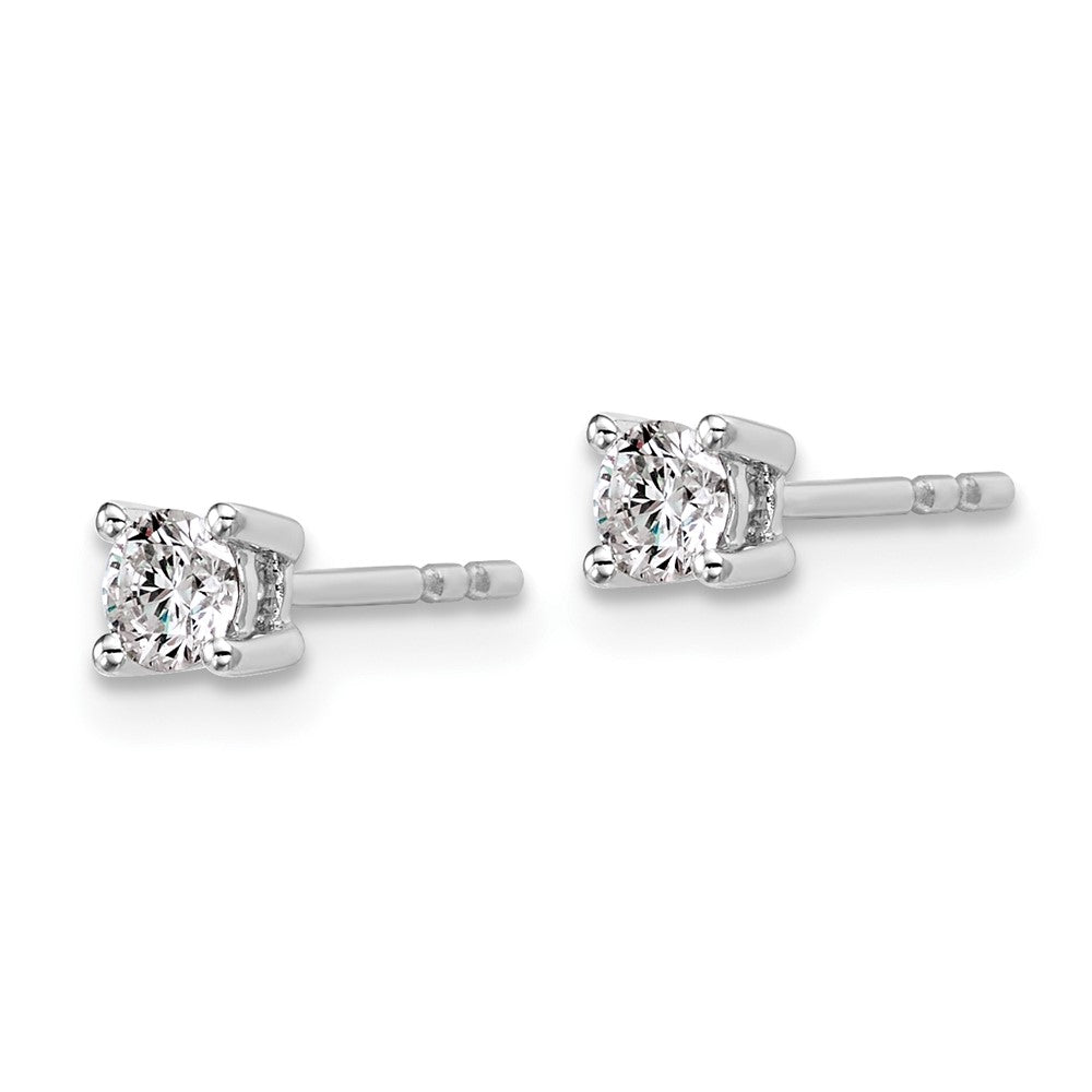 Plat 1/3ct Lab Grown Diamond VS+ F+ Round Complete Stud Earrings