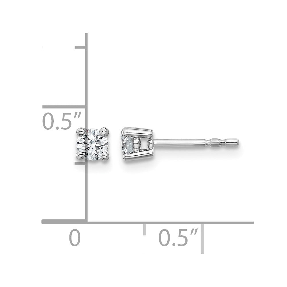 Plat 1/3ct Lab Grown Diamond VS+ F+ Round Complete Stud Earrings