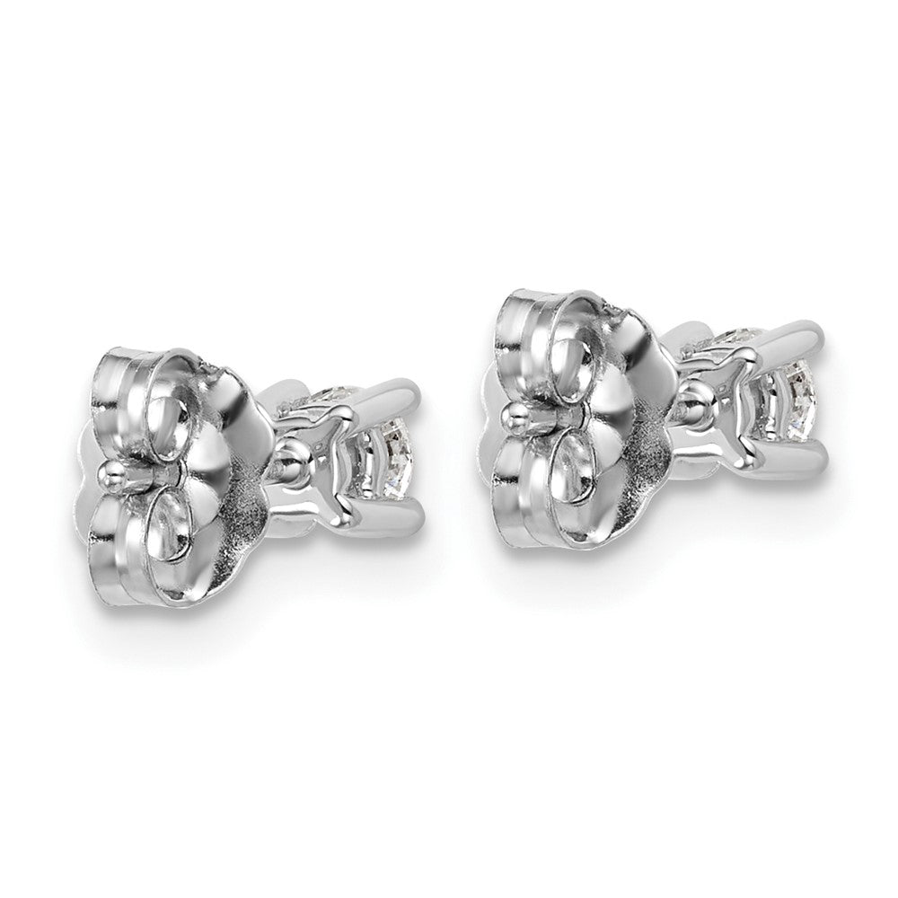 SS RH-plated 1/3ct Lab Grown Diamond VS/SI+ G+ Round Comp Stud Earrings
