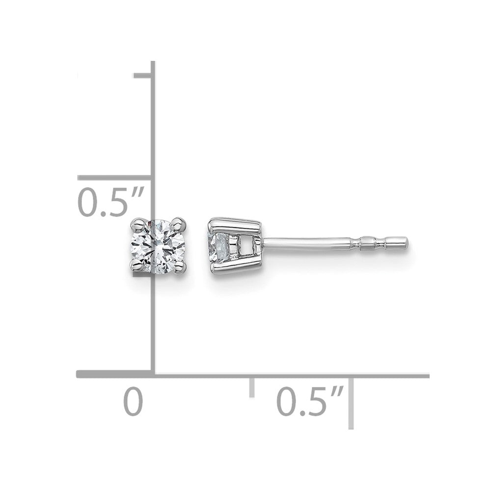 SS RH-plated 1/3ct Lab Grown Diamond VS/SI+ G+ Round Comp Stud Earrings