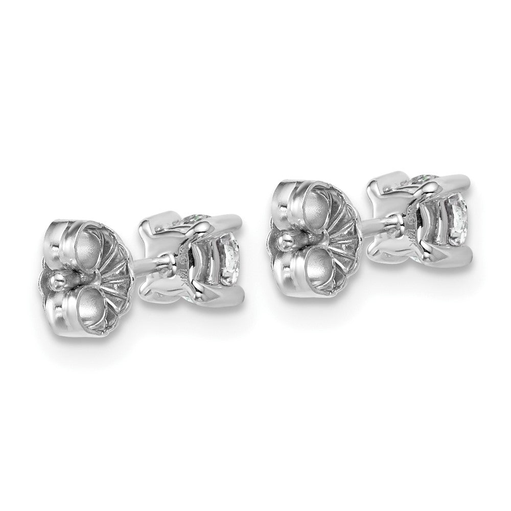 18kw 1/2ct Cert Lab Grown Diamond VS+ F+ Round Complete Stud Earrings