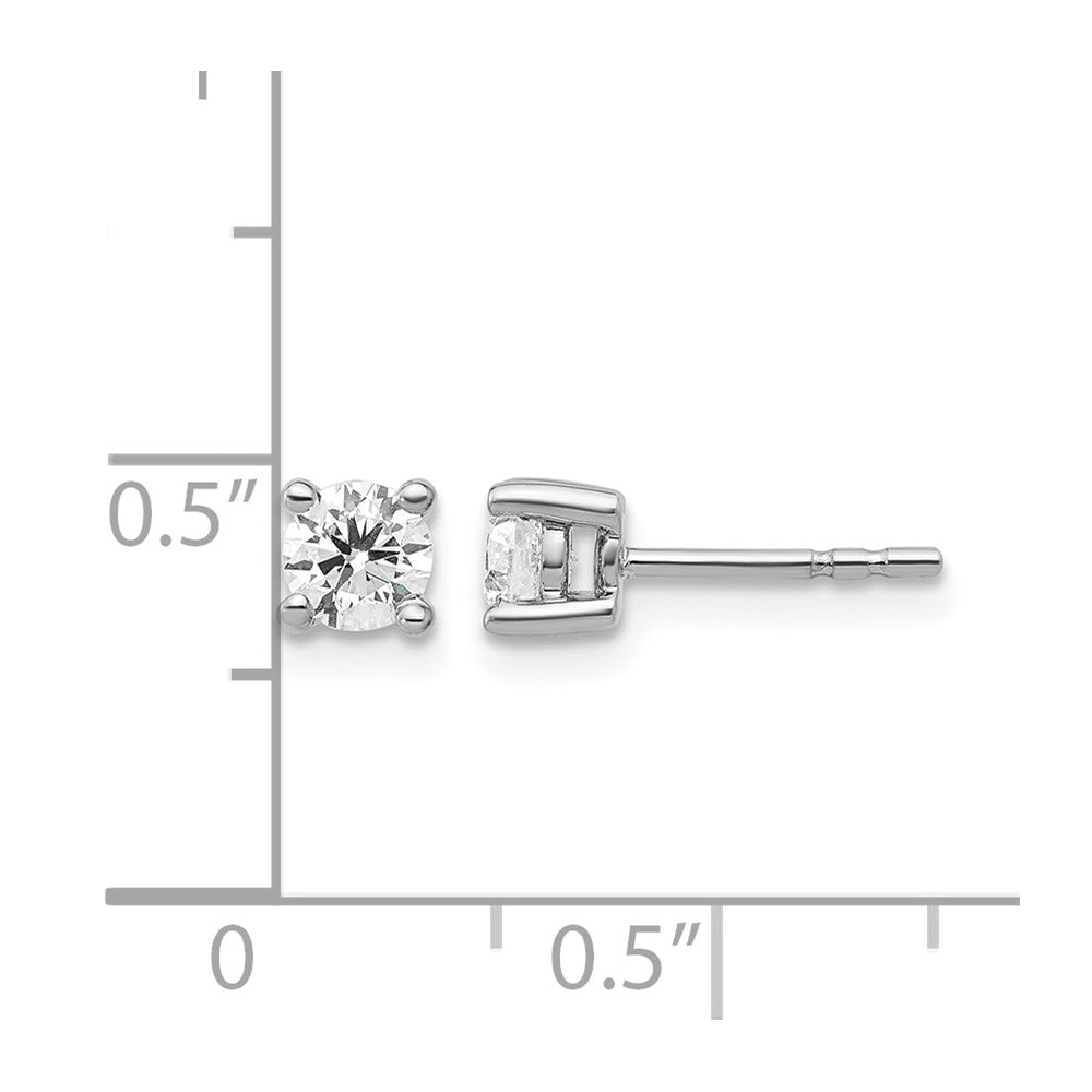 18kw 1/2ct Cert Lab Grown Diamond VS+ F+ Round Complete Stud Earrings