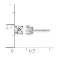 18kw 1/2ct Cert Lab Grown Diamond VS+ F+ Round Complete Stud Earrings