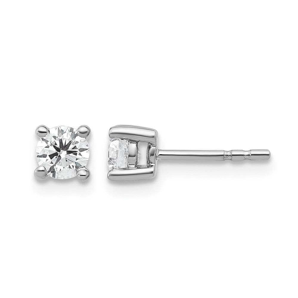 18kw 1/2ct Cert Lab Grown Diamond VS+ F+ Round Complete Stud Earrings
