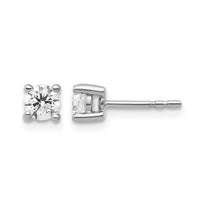 18kw 1/2ct Cert Lab Grown Diamond VS+ F+ Round Complete Stud Earrings
