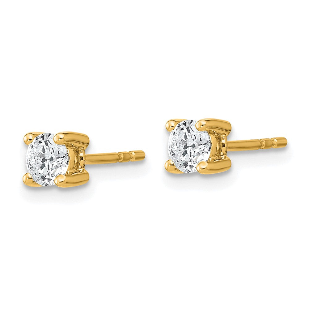 18ky 1/2ct Cert Lab Grown Diamond VS+ F+ Round Complete Stud Earrings