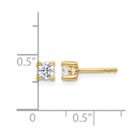18ky 1/2ct Cert Lab Grown Diamond VS+ F+ Round Complete Stud Earrings