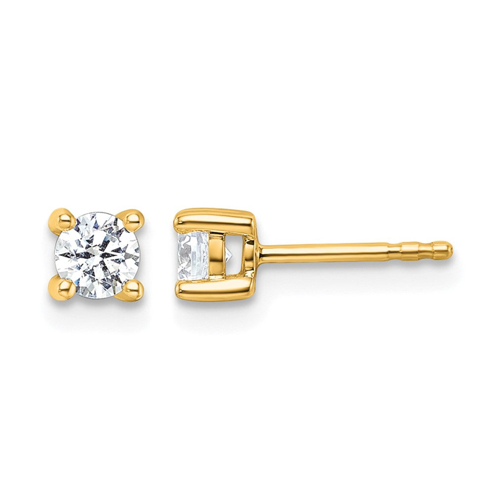 18ky 1/2ct Lab Grown Diamond VS+ F+ Round Complete Stud Earrings