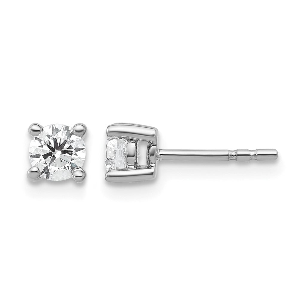 Plat 1/2ct Lab Grown Diamond VS+ F+ Round Complete Stud Earrings
