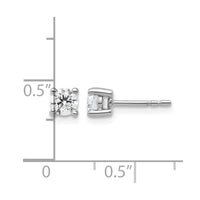 SS RH-plated 1/2ct Lab Grown Diamond VS+ F+ Round Comp Stud Earrings
