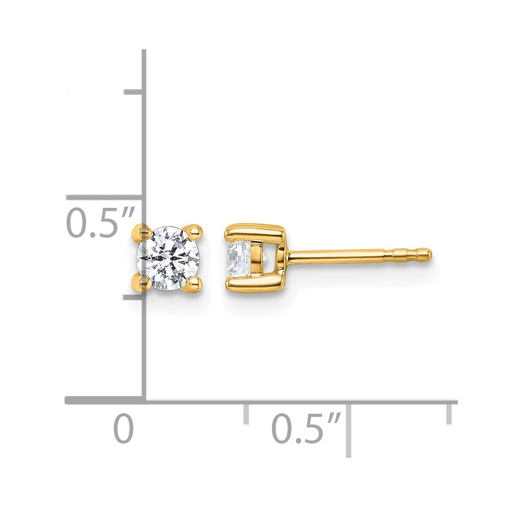 14ky 1/2ct Cert Lab Grown Dia VS/SI+ G+ Round Comp Heavyweight Earrings