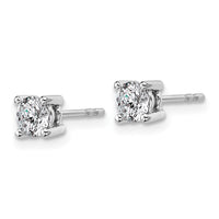 Plat 3/4ct Lab Grown Diamond VS+ F+ Round Complete Stud Earrings