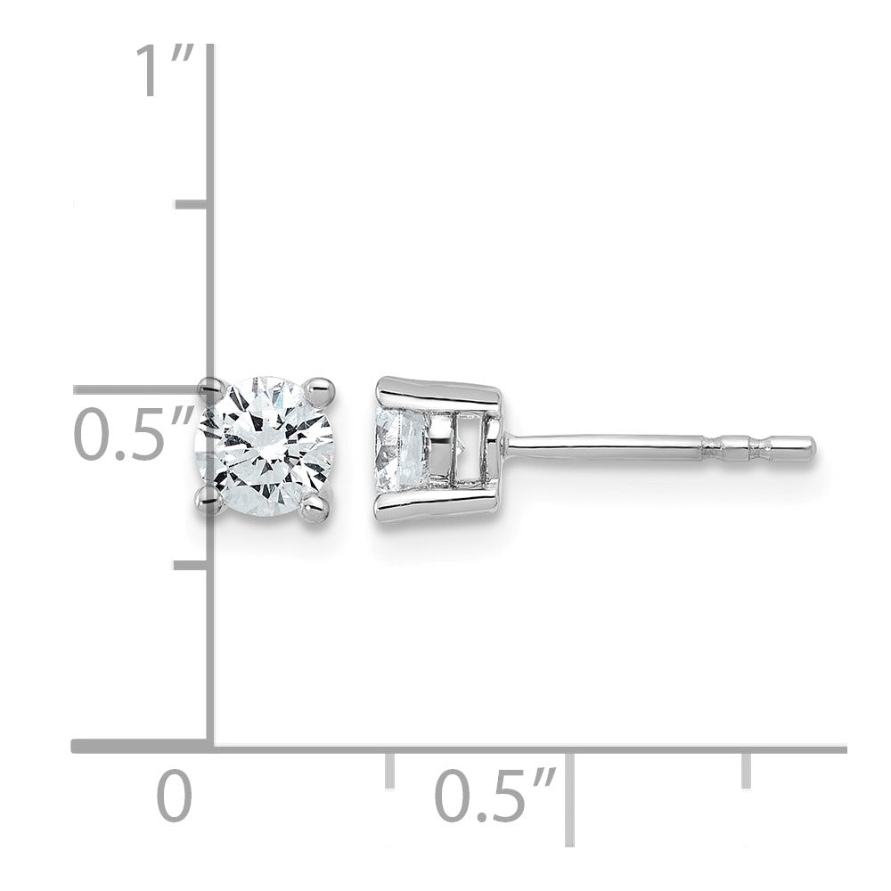 Plat 3/4ct Lab Grown Diamond VS+ F+ Round Complete Stud Earrings