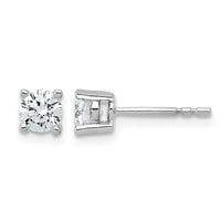 Plat 3/4ct Cert Lab Grown Diamond VS+ F+ Round Complete Stud Earrings