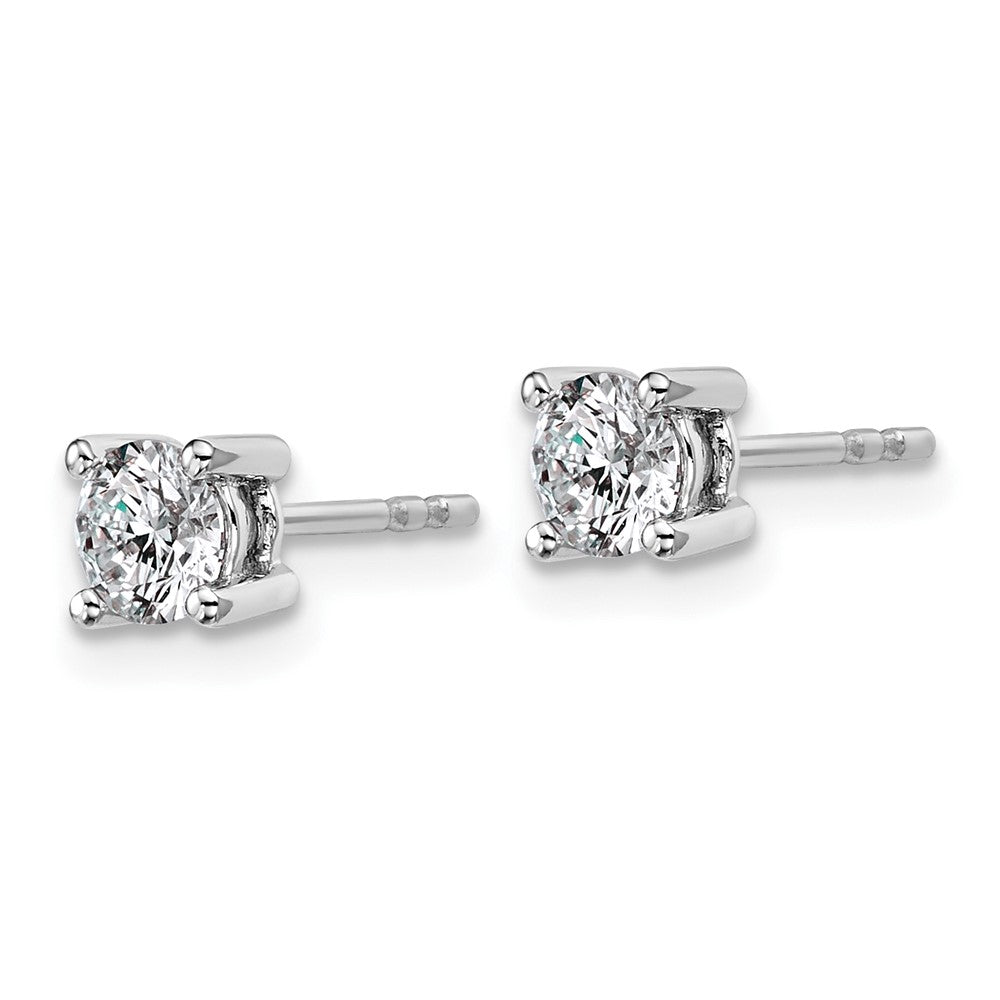 SS RH-plated 3/4ct Lab Grown Diamond VS/SI+ G+ Round Comp Stud Earrings