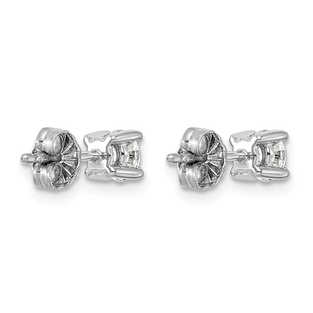 SS RH-plated 3/4ct Lab Grown Diamond VS/SI+ G+ Round Comp Stud Earrings