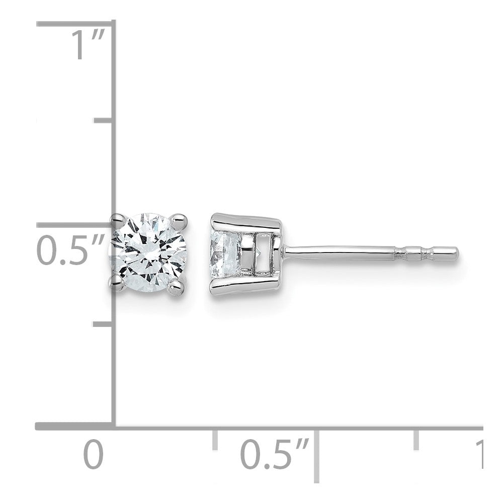 SS RH-plated 3/4ct Lab Grown Diamond VS/SI+ G+ Round Comp Stud Earrings