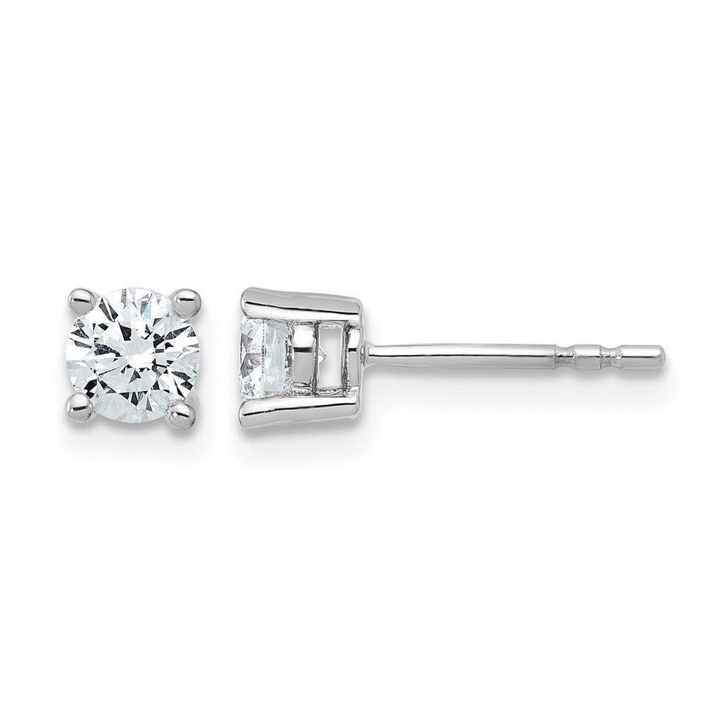 SS RH-plated 3/4ct Lab Grown Diamond VS/SI+ G+ Round Comp Stud Earrings