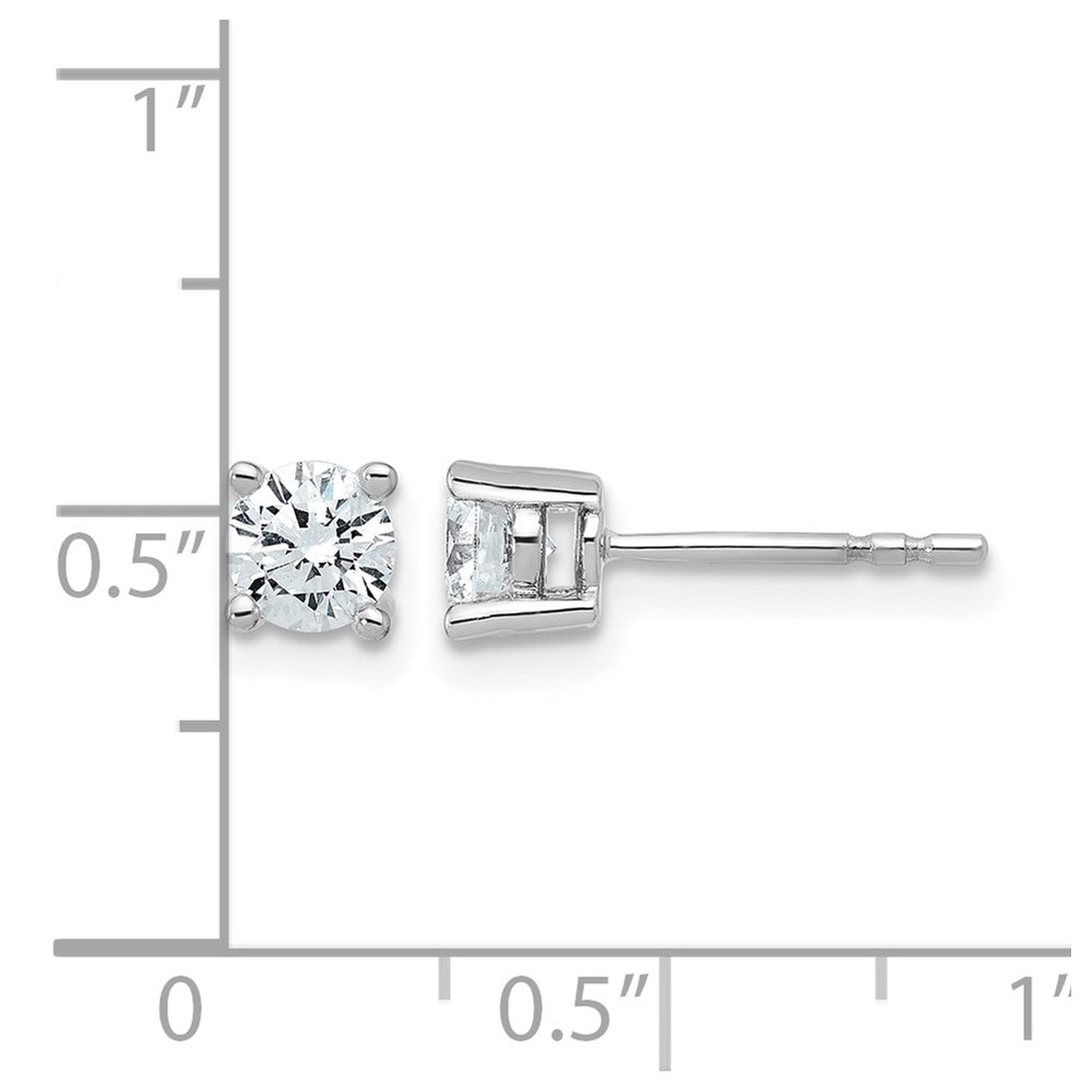 14kw 3/4ct Cert Lab Grown Dia VS+ F+ Round Comp Heavyweight Earrings