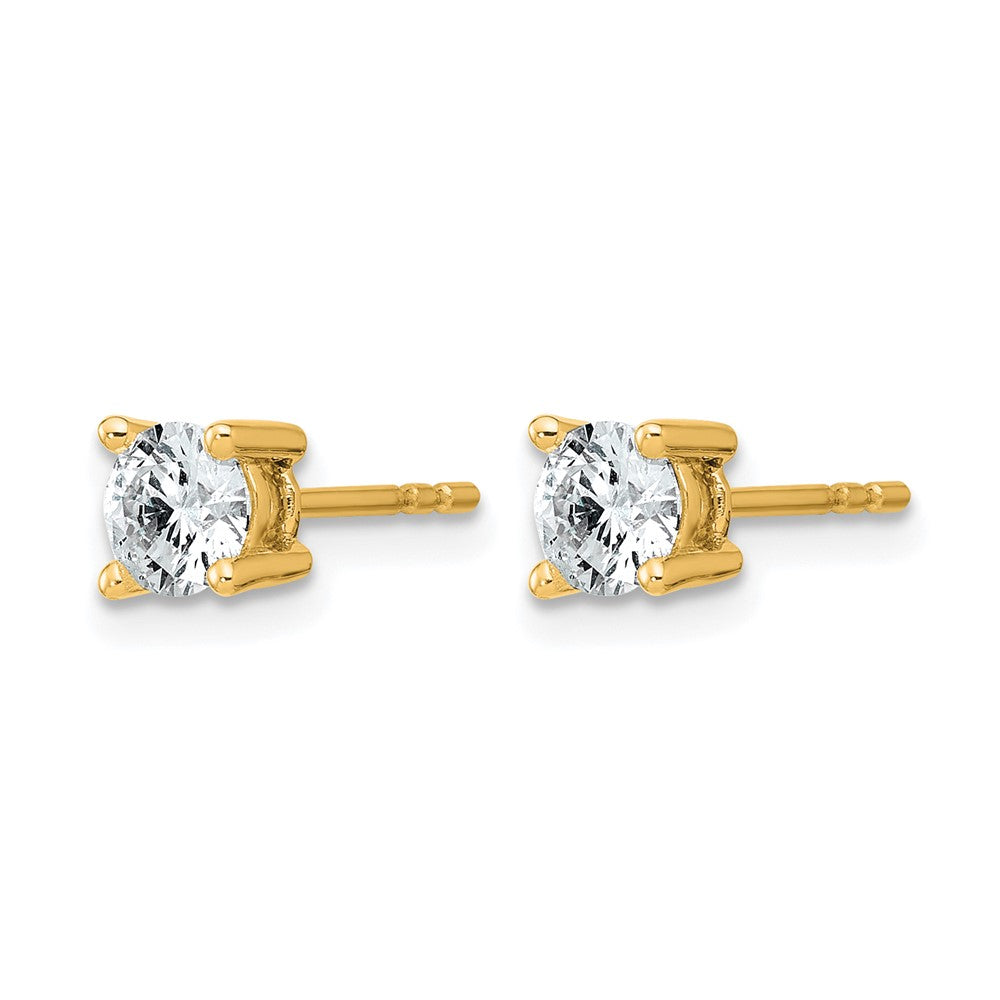 14ky 3/4ct Cert Lab Grown Dia VS/SI+ G+ Round Comp Heavyweight Earrings
