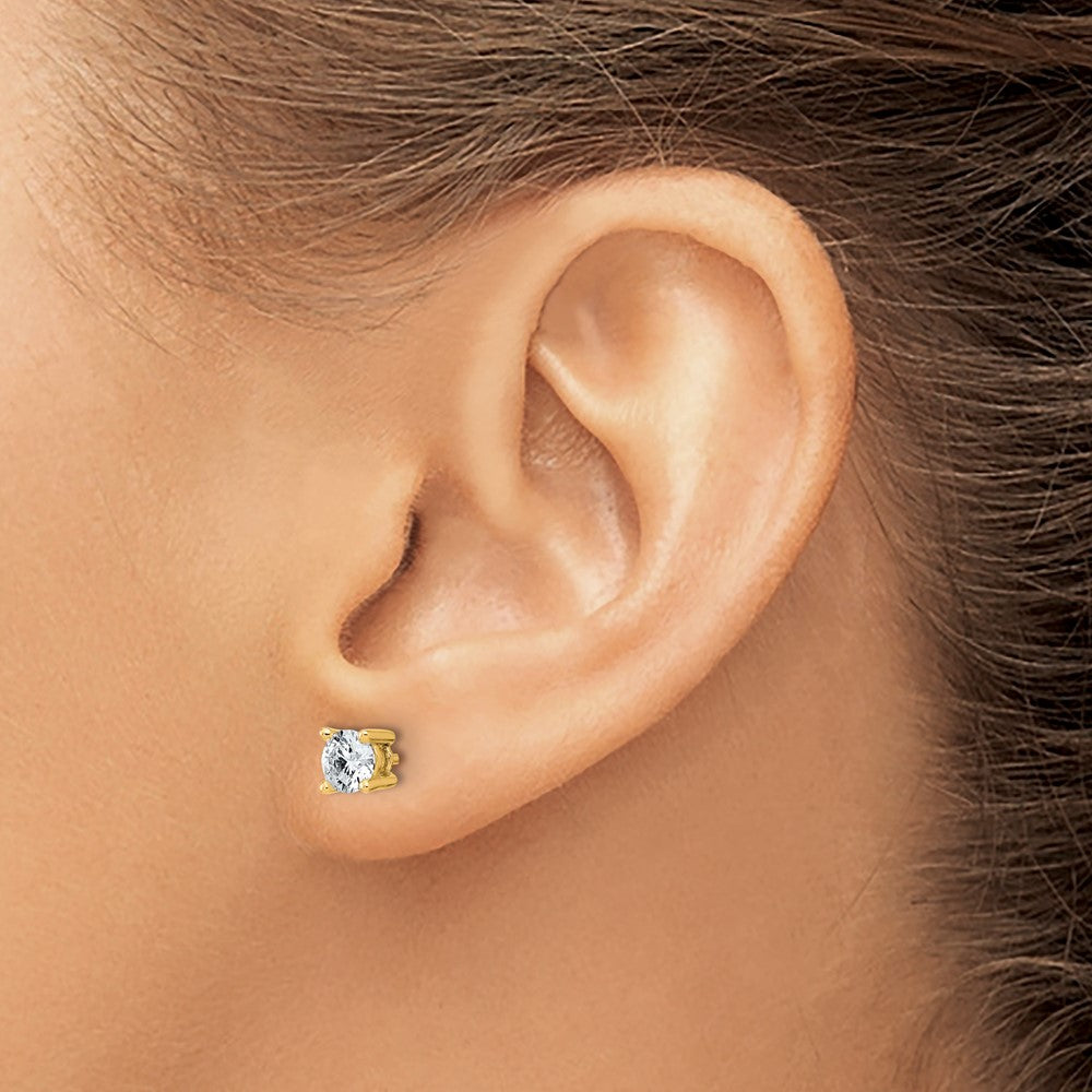 14ky 3/4ct Cert Lab Grown Dia VS/SI+ G+ Round Comp Heavyweight Earrings