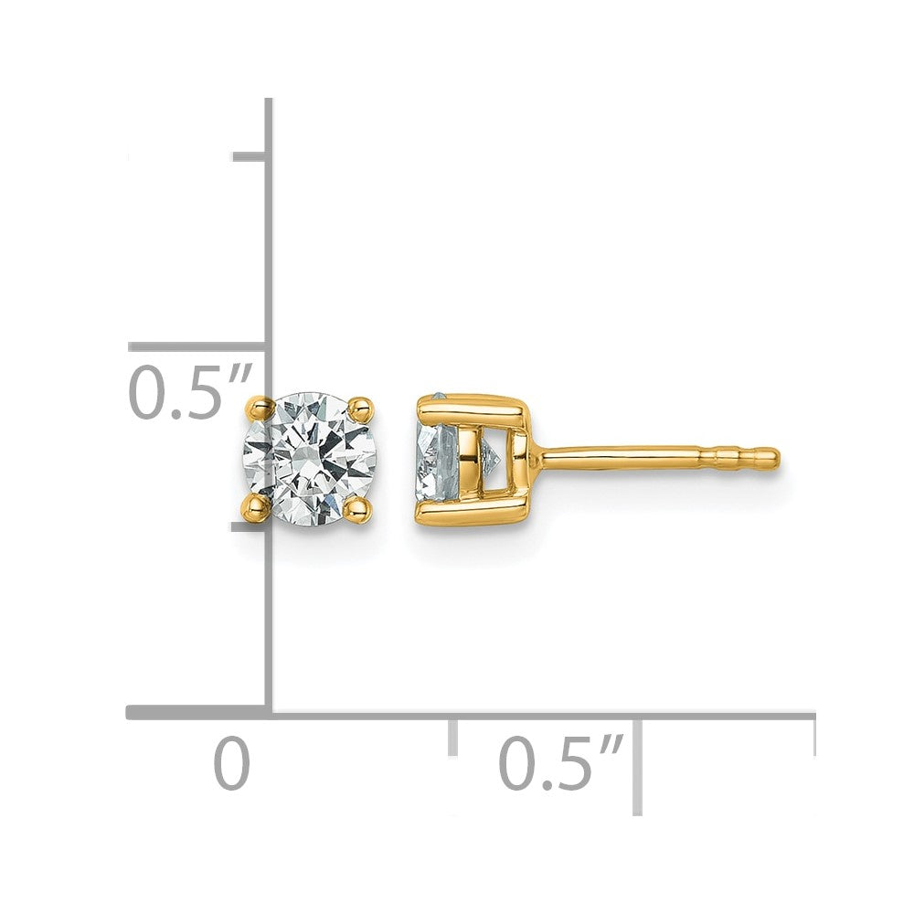14ky 3/4ct Cert Lab Grown Dia VS/SI+ G+ Round Comp Heavyweight Earrings