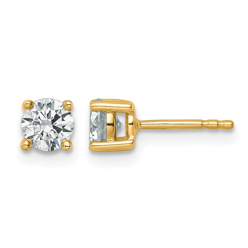 14ky 3/4ct Cert Lab Grown Dia VS/SI+ G+ Round Comp Heavyweight Earrings