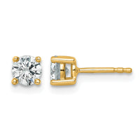 14ky 3/4ct Cert Lab Grown Dia VS/SI+ G+ Round Comp Heavyweight Earrings