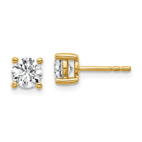 10ky 1ct Cert Lab Grown Diamond VS+ F+ Round Complete Stud Earrings