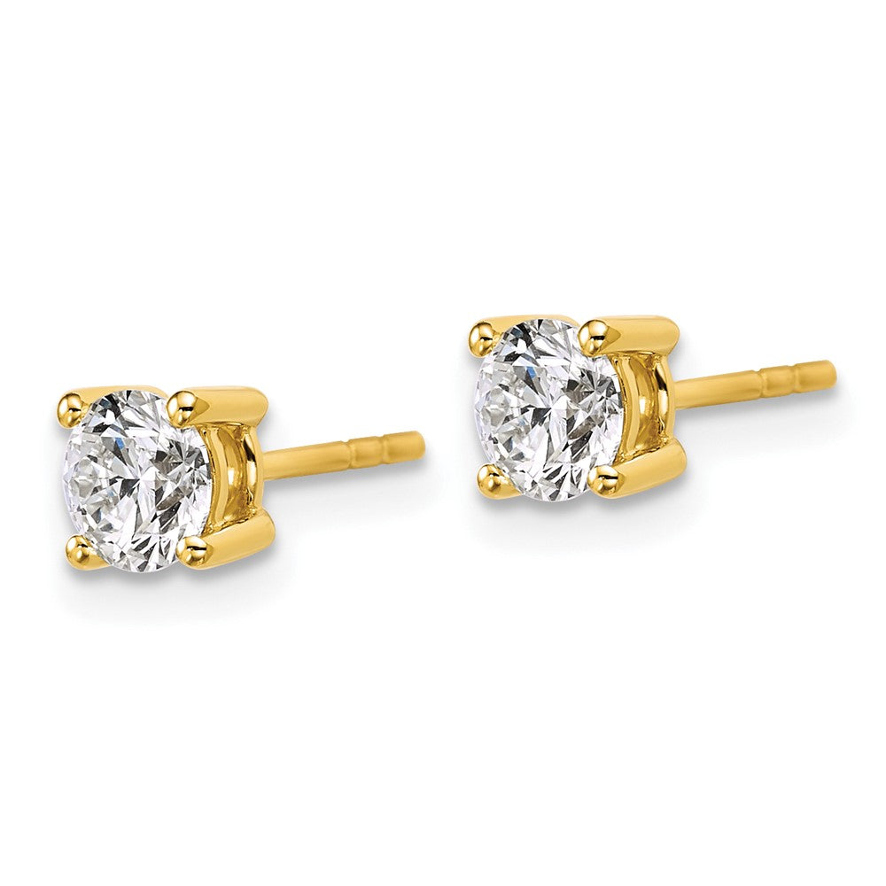 18ky 1ct Cert Lab Grown Diamond VS+ F+ Round Complete Stud Earrings
