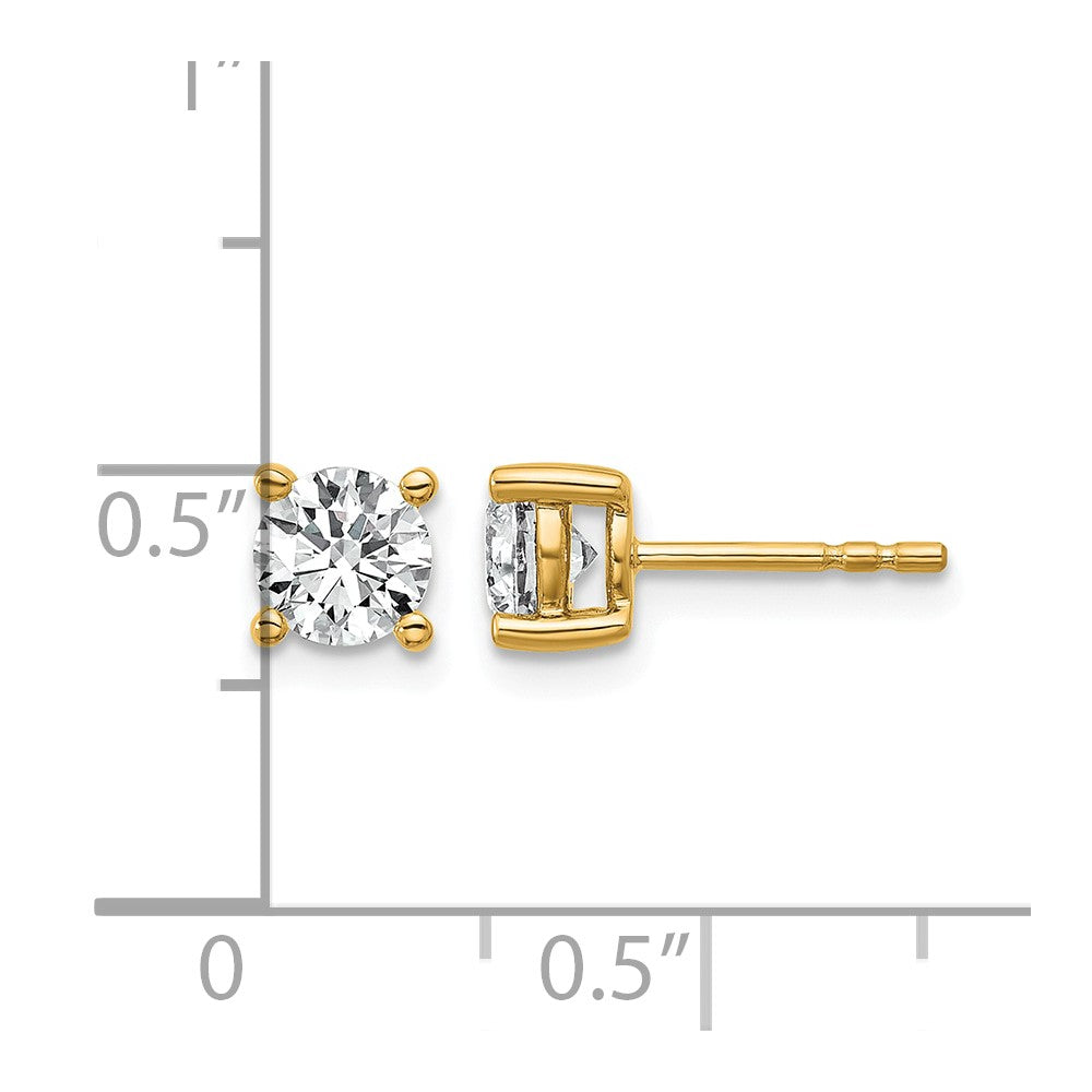 18ky 1ct Lab Grown Diamond VS+ F+ Round Complete Stud Earrings