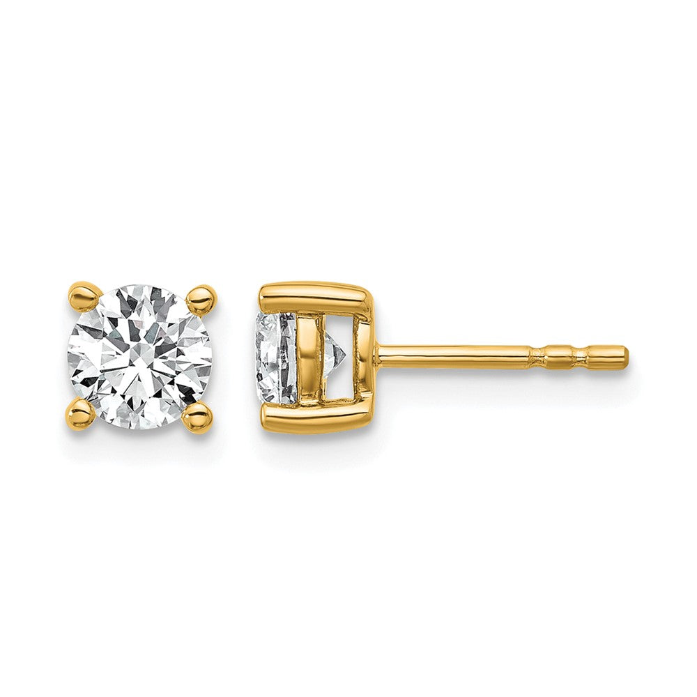 18ky 1ct Cert Lab Grown Diamond VS+ F+ Round Complete Stud Earrings