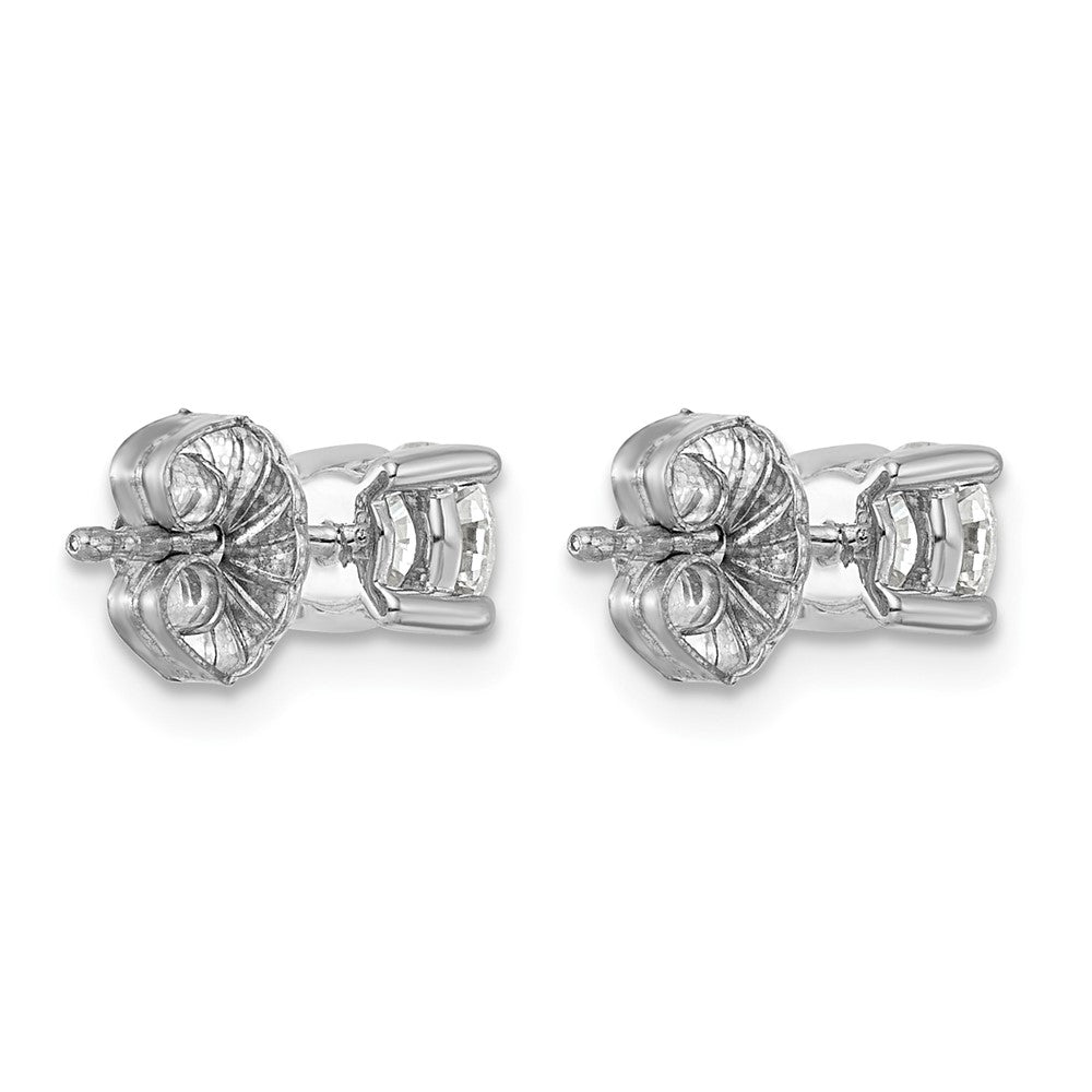 SS RH-plated 1ct Lab Grown Diamond VS/SI+ G+ Round Comp Stud Earrings