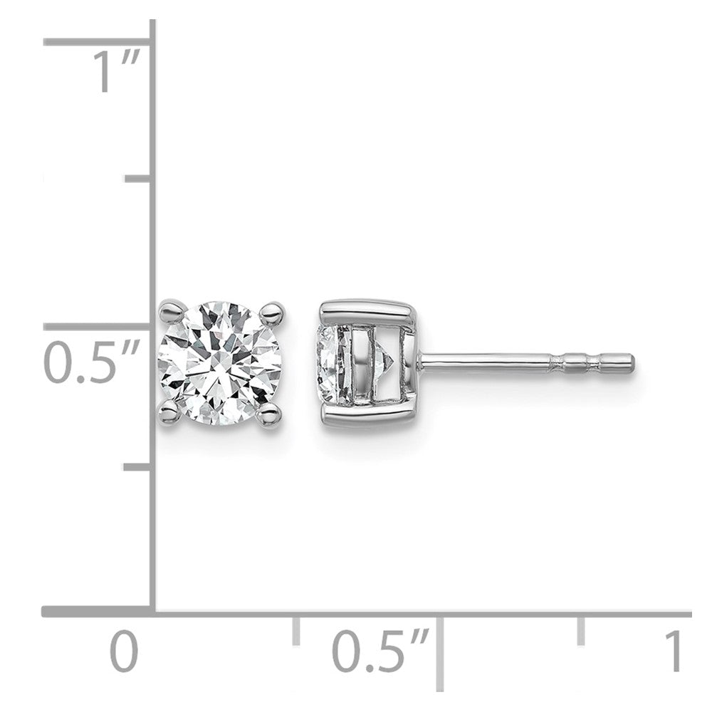 SS RH-plated 1ct Lab Grown Diamond VS/SI+ G+ Round Comp Stud Earrings
