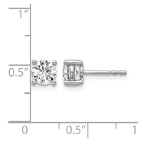 SS RH-plated 1ct Lab Grown Diamond VS/SI+ G+ Round Comp Stud Earrings
