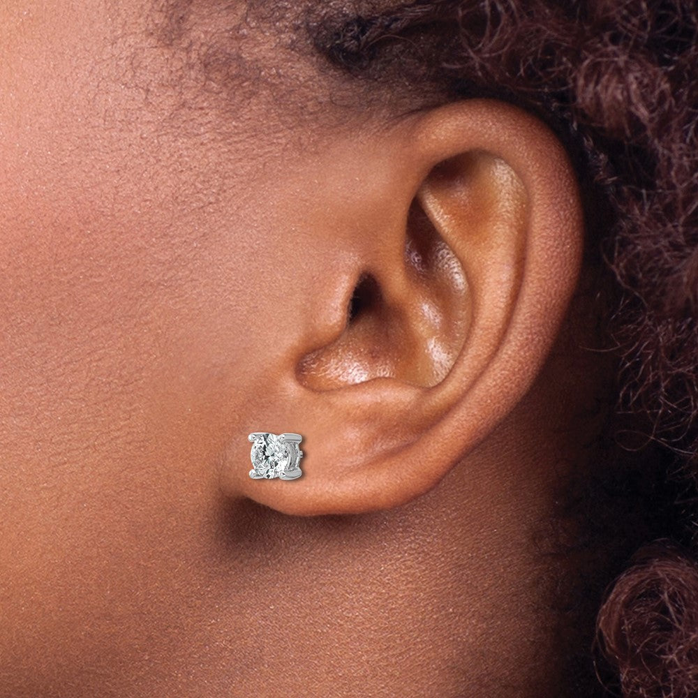 14kw 1ct Lab Grown Diamond VS+ F+ Round Comp Heavyweight Earrings