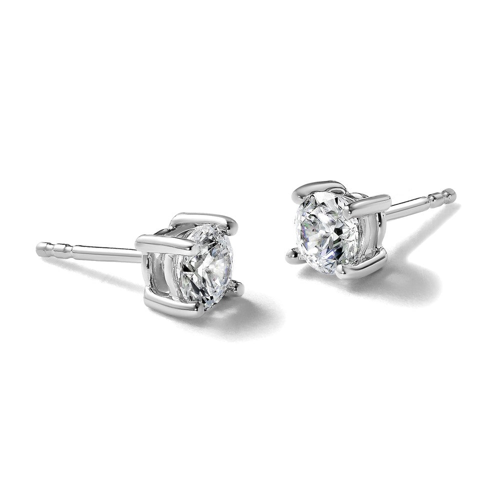 14kw 1ct Lab Grown Diamond VS+ F+ Round Comp Heavyweight Earrings