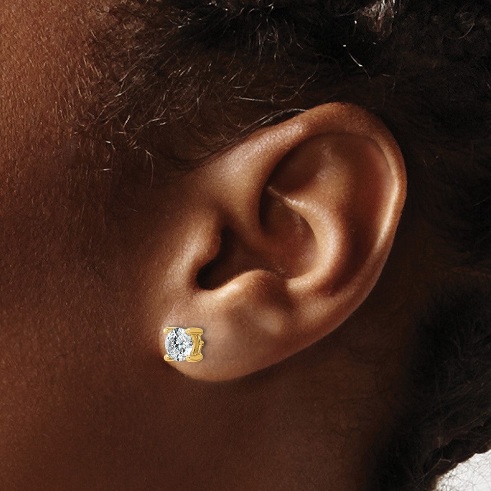 14ky 1ct Lab Grown Diamond VS/SI+ G+ Round Comp Heavyweight Earrings
