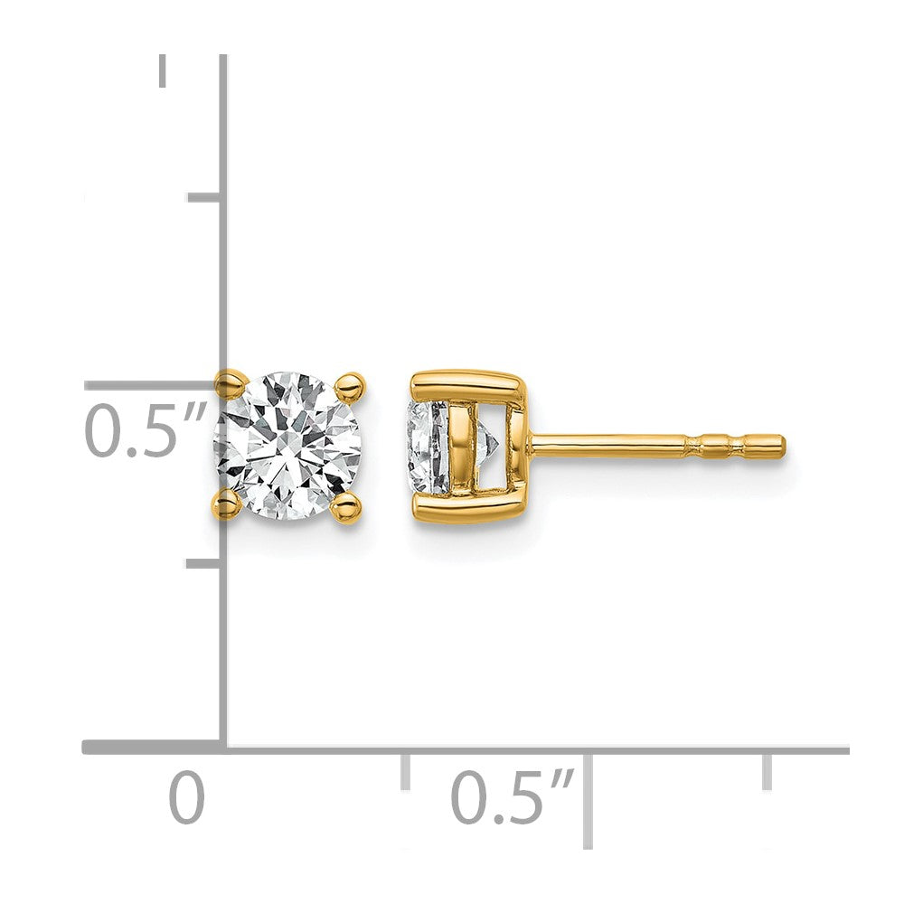 14ky 1ct Lab Grown Diamond VS+ F+ Round Complete Heavyweight Earrings