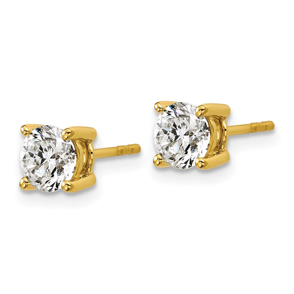 10ky 1 1/2ct Cert Lab Grown Diamond VS/SI+ G+ Round Comp Stud Earrings