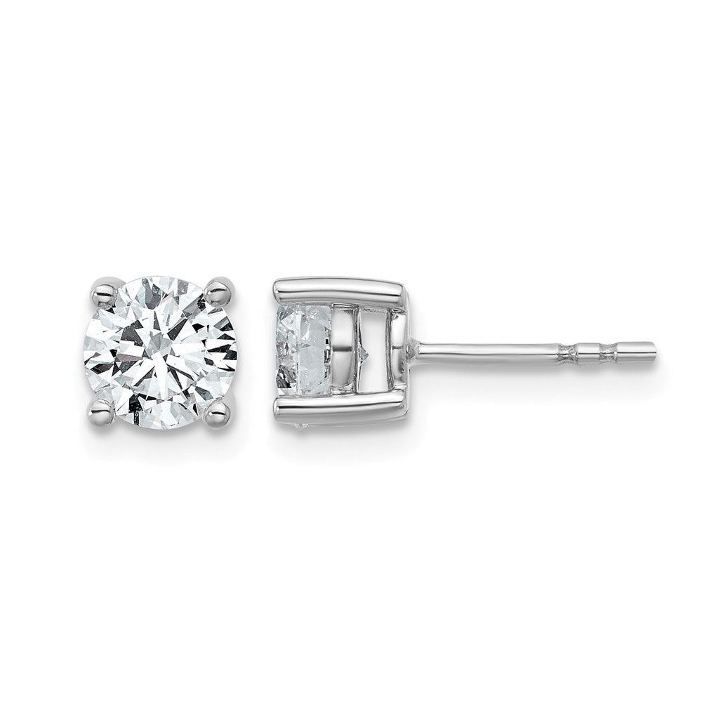 18kw 1 1/2ct Lab Grown Diamond VS+ F+ Round Complete Stud Earrings