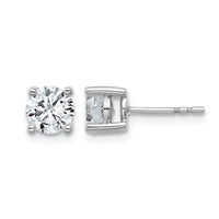 18kw 1 1/2ct Lab Grown Diamond VS+ F+ Round Complete Stud Earrings