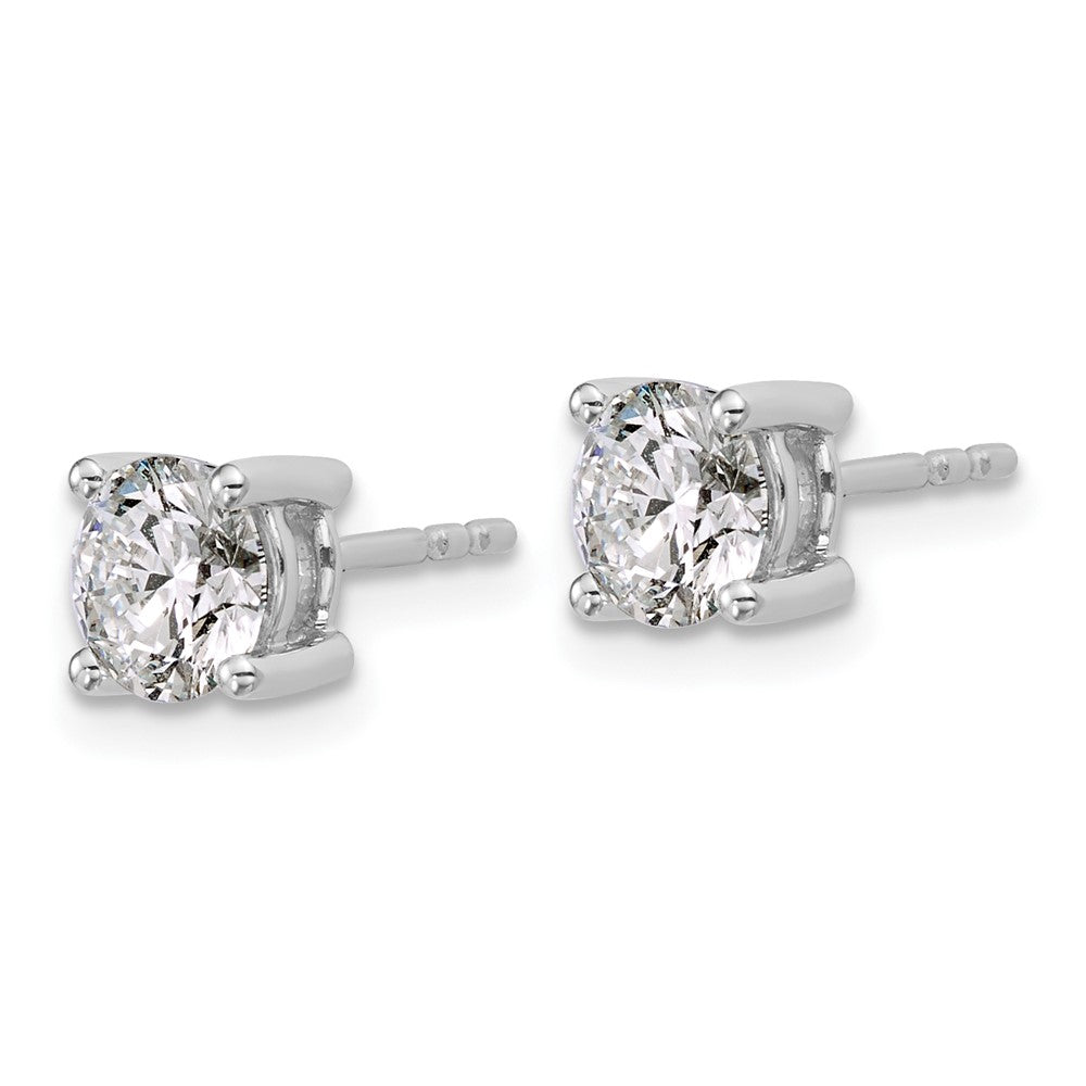 SS RH-plated 1 1/2ct Lab Grown Diamond VS+ F+ Round Comp Stud Earrings