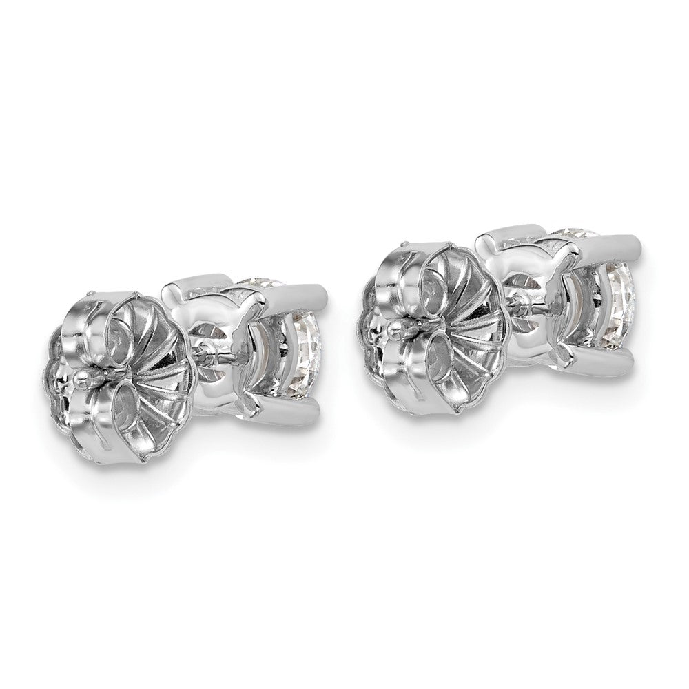 SS RH-plated 1 1/2ct Lab Grown Diamond VS+ F+ Round Comp Stud Earrings