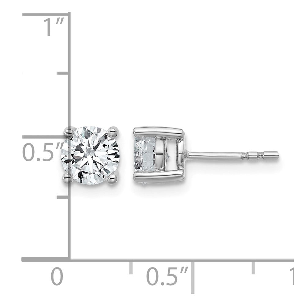 SS RH-plated 1 1/2ct Lab Grown Diamond VS+ F+ Round Comp Stud Earrings