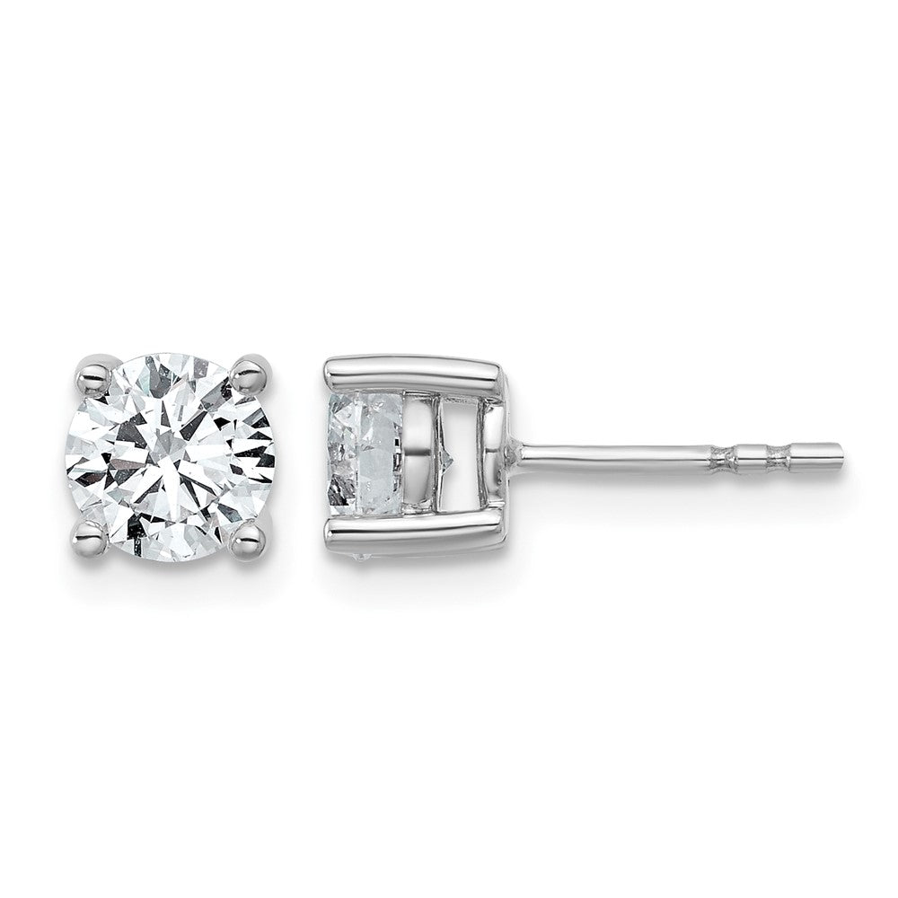 SS RH-plated 1 1/2ct Lab Grown Dia VS/SI+ G+ Round Comp Stud Earrings